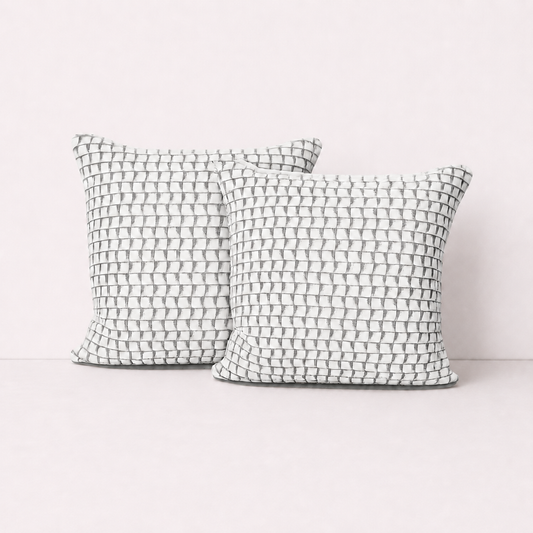 Modern Grid Textured Pillow Cover