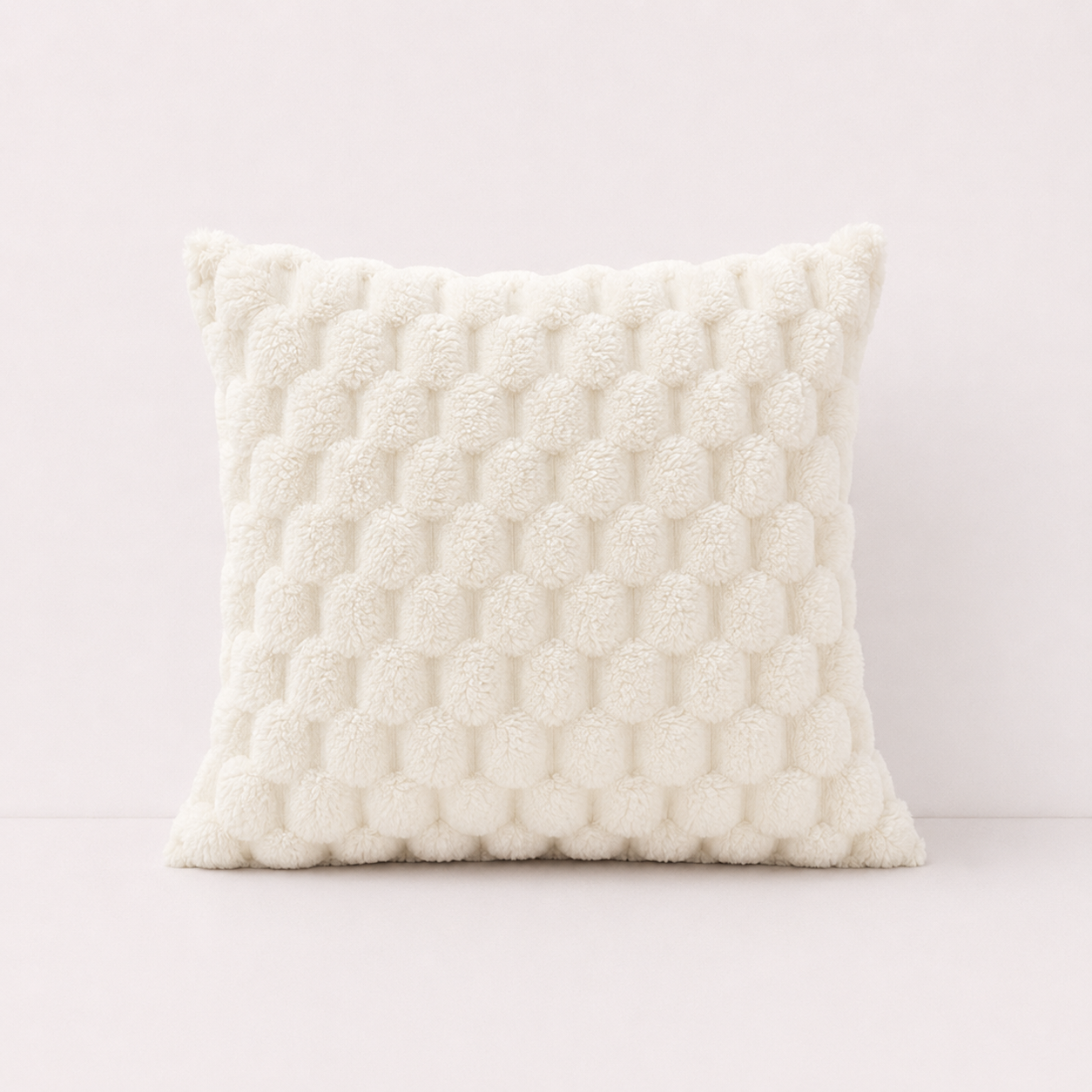 Plush Throw Pillow Cover- White