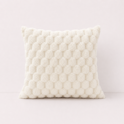 Plush Throw Pillow Cover- White