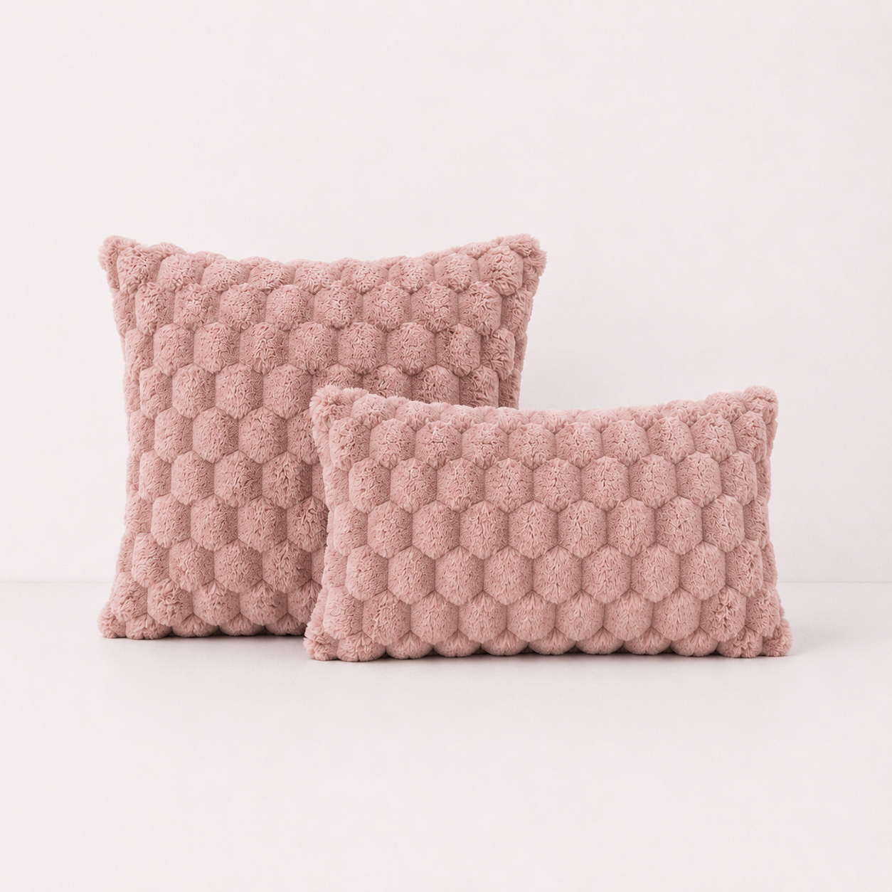 Plush Throw Pillow Cover- Pink