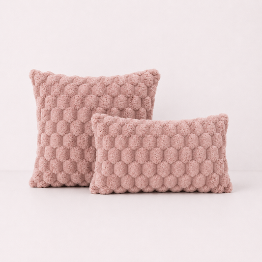 Plush Throw Pillow Cover- Pink