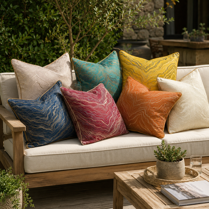 Jacquard Embroidered Decorative Pillow Cover - Orange