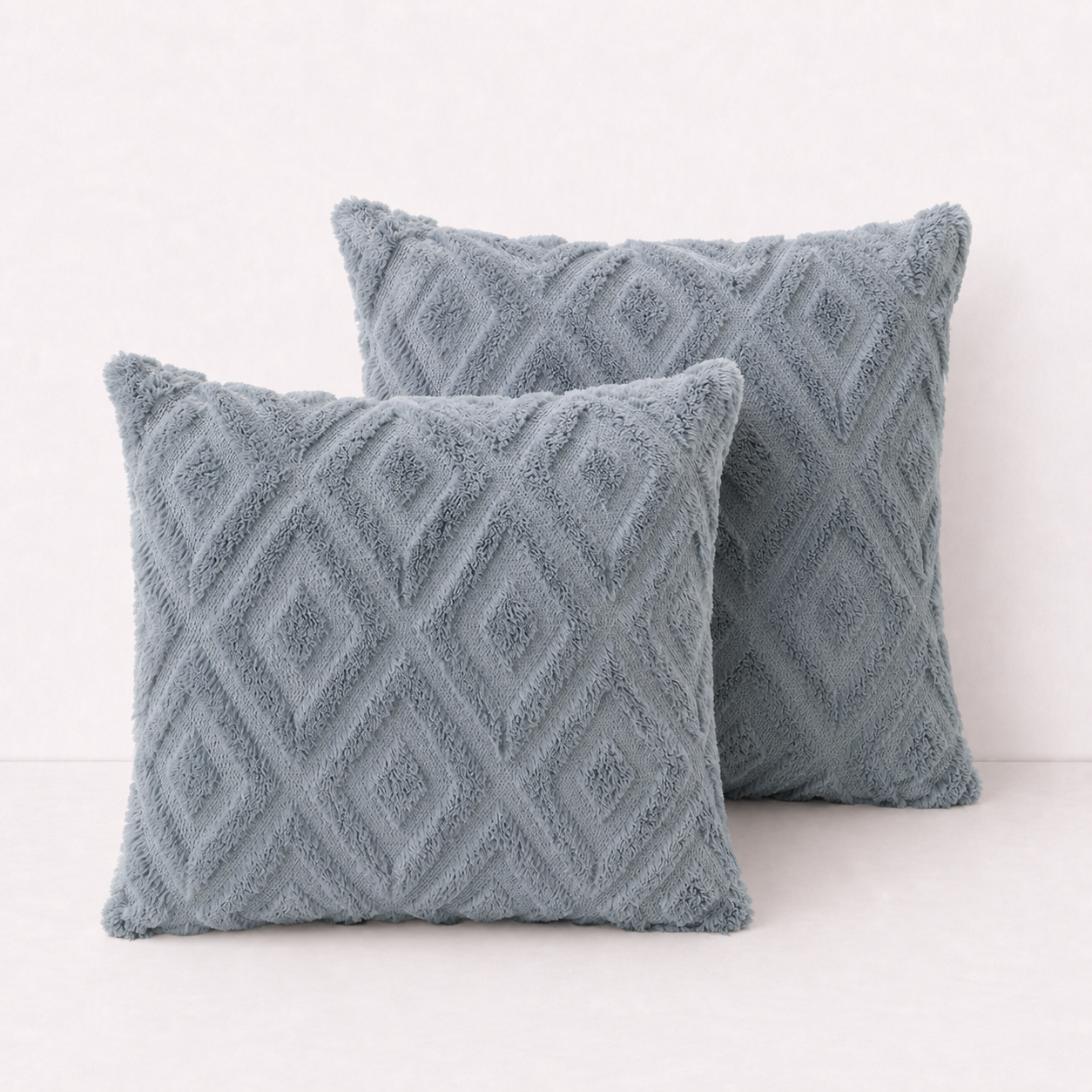 Geometric Textured Pillow Cover - Grey