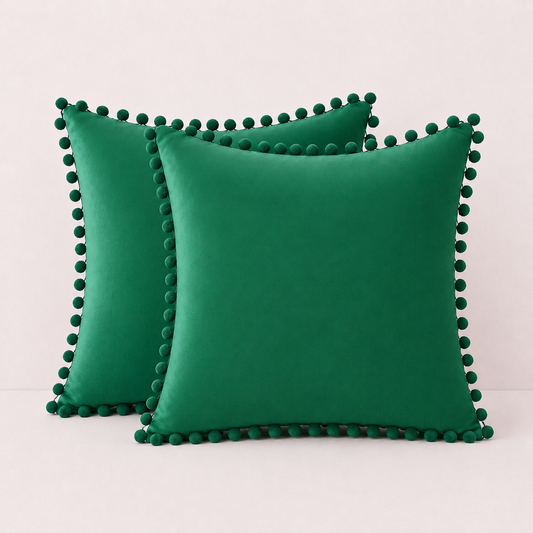 Velvet Decorative Sofa Pillow Cover - Green