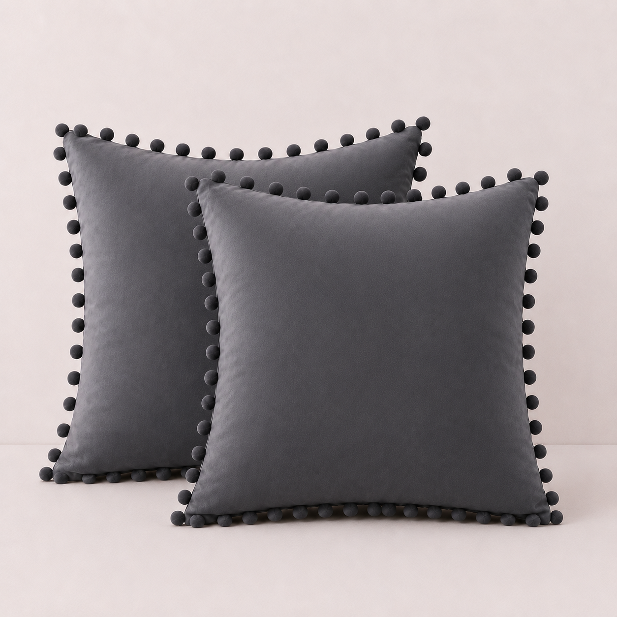 Velvet Decorative Sofa Pillow Cover - Dark Grey