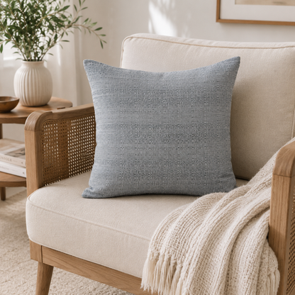 Textured Woven Decorative Pillow Cover- Grey