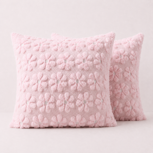 Pink Floral Throw Pillow Covers