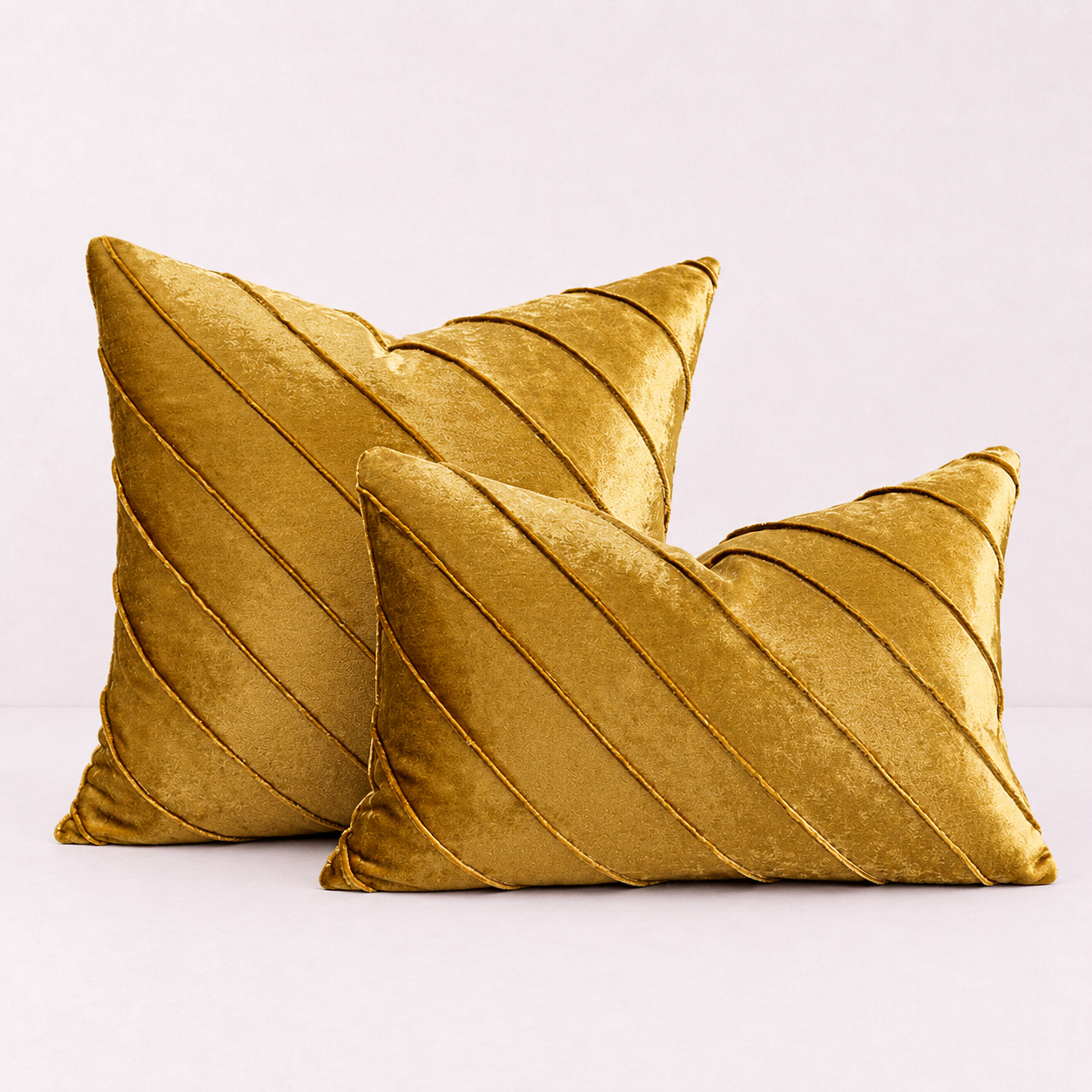Mustard Velvet Throw Pillow Cover -  Mustard