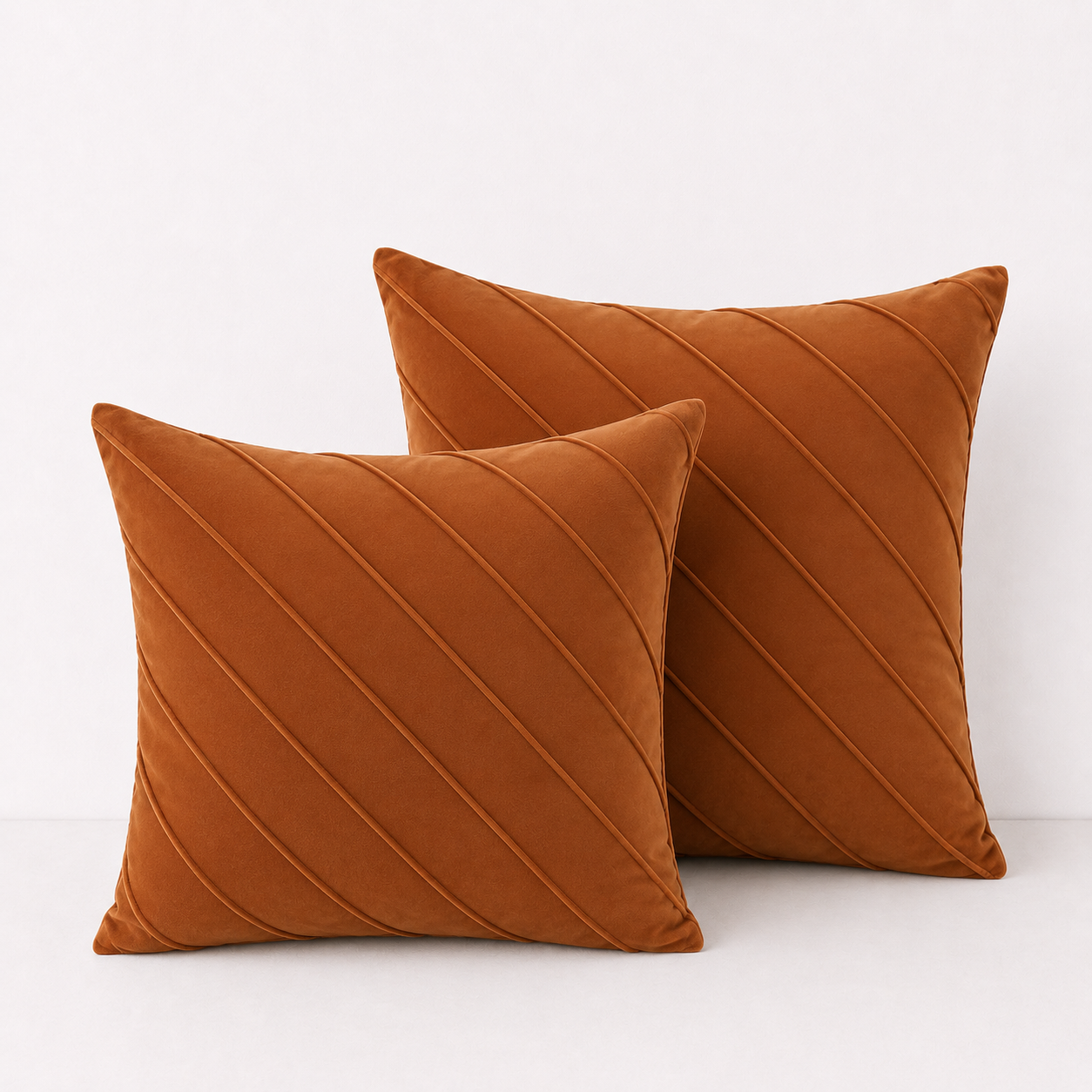 Gold Velvet Throw Pillow Cover - Burnt Orange