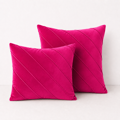 Gold Velvet Throw Pillow Cover - Pink