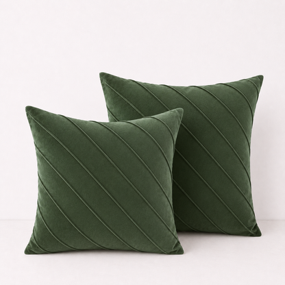 Gold Velvet Throw Pillow Cover - Olive Green