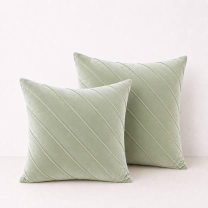 Gold Velvet Throw Pillow Cover - Sage Green