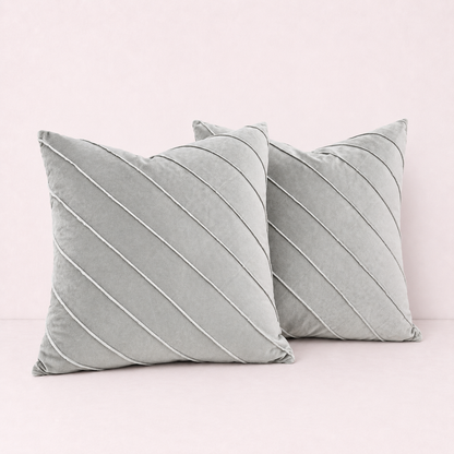 Gold Velvet Throw Pillow Cover - Grey
