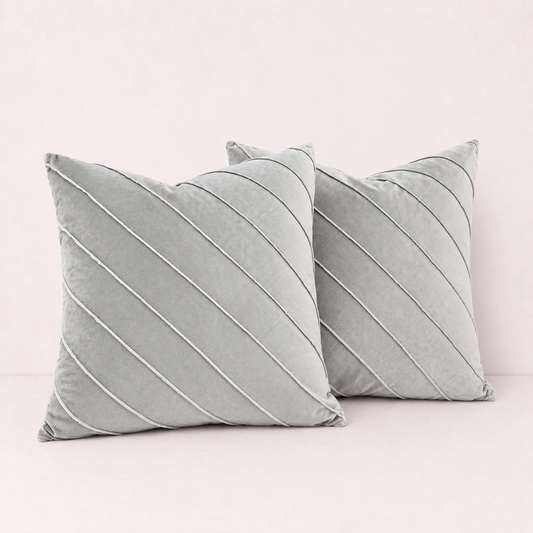 Gold Velvet Throw Pillow Cover - Grey