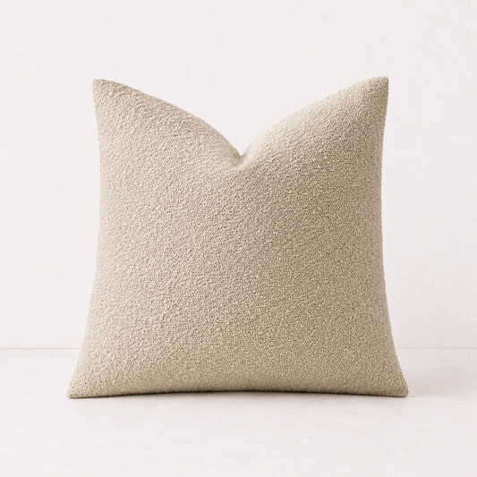 Soft Tufted Tassel Pillow Cover - Beige