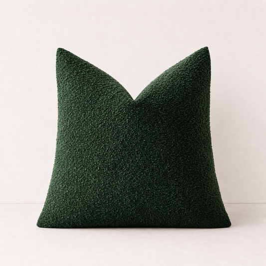 Soft Tufted Tassel Pillow Cover - Green