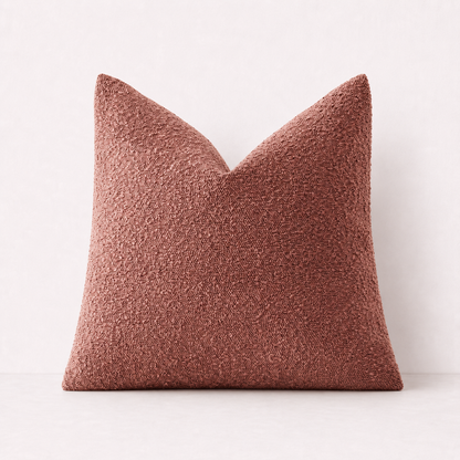 Soft Tufted Tassel Pillow Cover Dark Pink