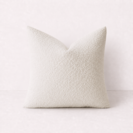 Soft Tufted Tassel Pillow Cover - White