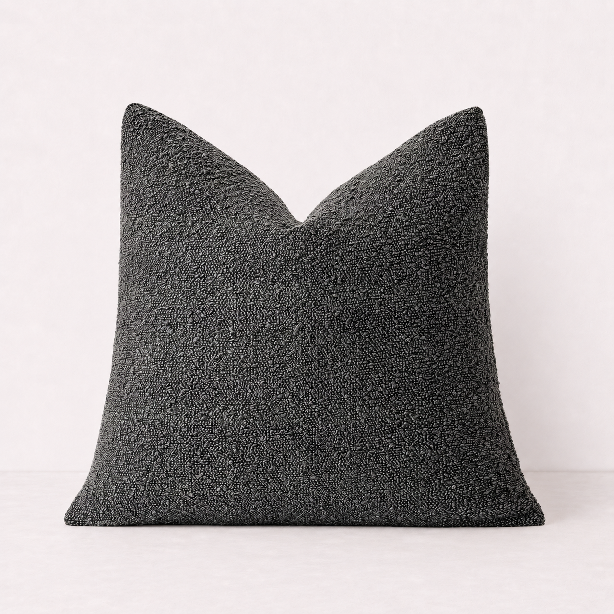 Soft Tufted Tassel Pillow Cover - Black