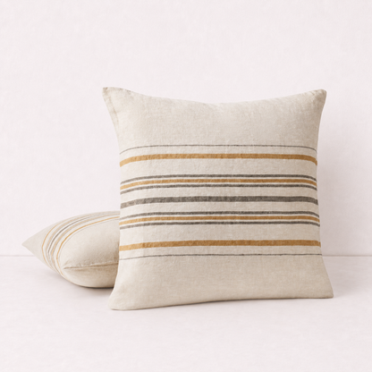 Natural Striped Decorative Pillow Cover - Pinstripe