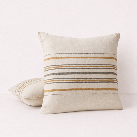 Natural Striped Decorative Pillow Cover - Pinstripe