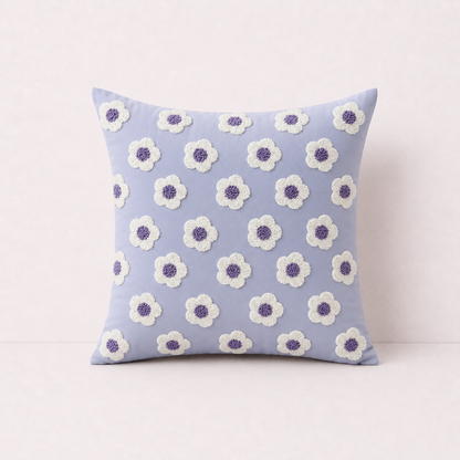 Boho Fringe Throw Pillow Cover - Purple
