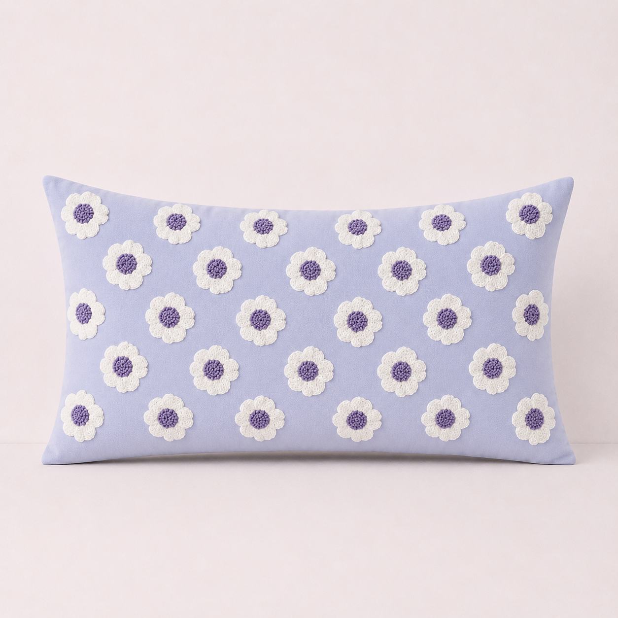 Boho Fringe Throw Pillow Cover - Purple