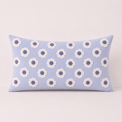 Boho Fringe Throw Pillow Cover - Purple