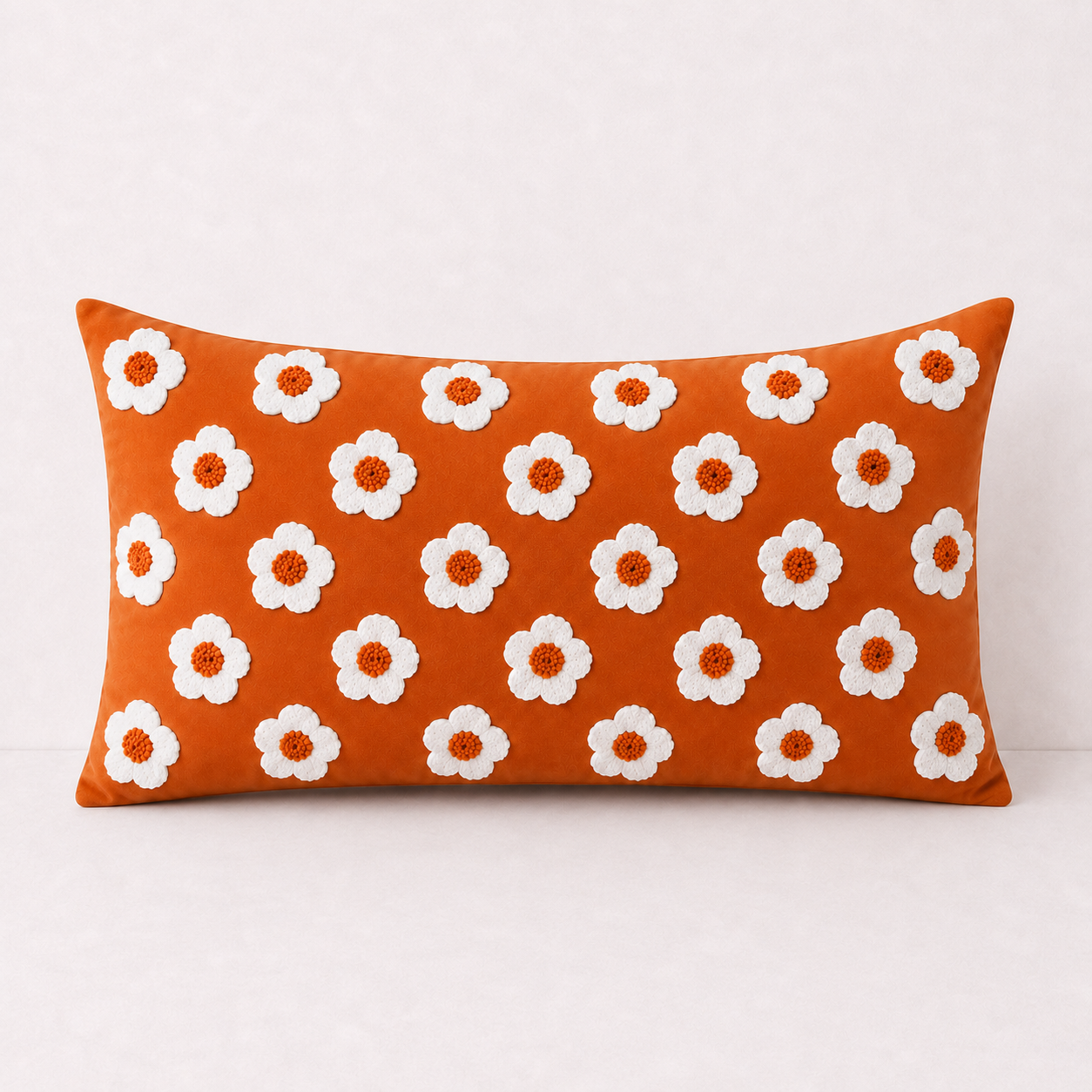 Boho Fringe Throw Pillow Cover - Red Orange