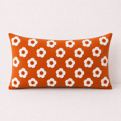 Boho Fringe Throw Pillow Cover - Red Orange
