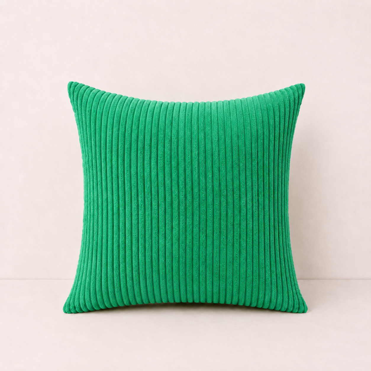 Modern Corduroy Striped Pillow Cover - Emerald