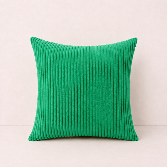 Modern Corduroy Striped Pillow Cover - Emerald