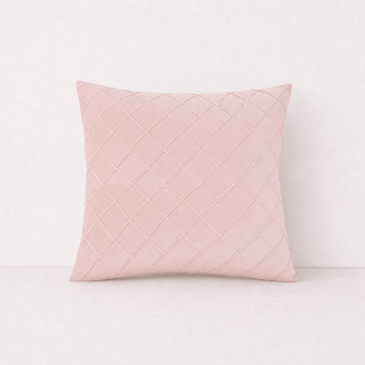 Diamond Quilted Blush Pillow Cover - Light PInk
