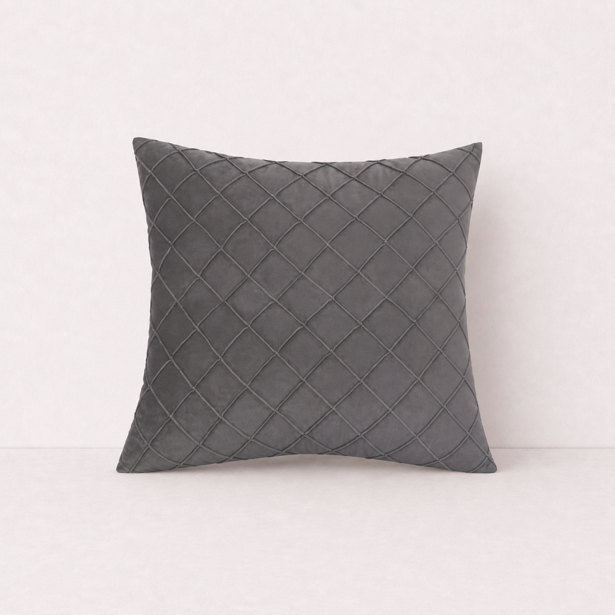 Diamond Quilted Blush Pillow Cover - Dark Gray