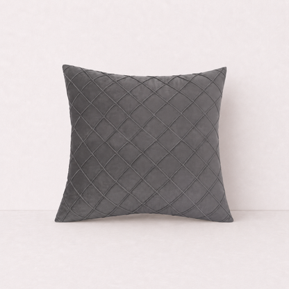 Diamond Quilted Blush Pillow Cover - Dark Gray