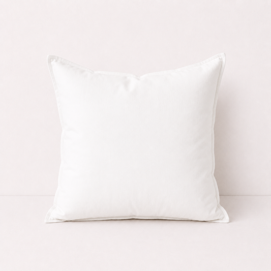 Cotton Linen Sofa Pillow Cover - White