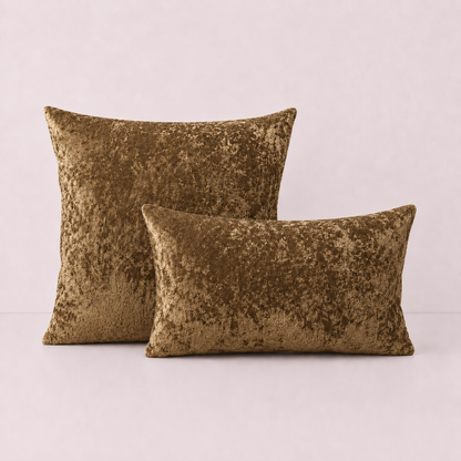 Luxury Crushed Velvet Pillow Cover - Brown