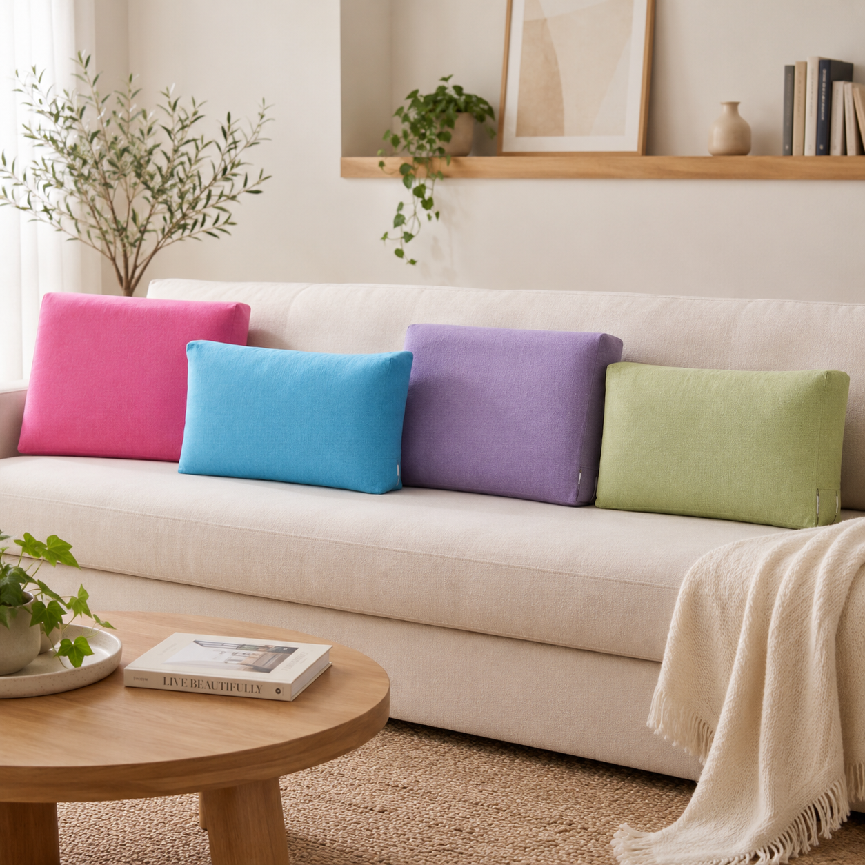 Linen Backrest Pillow Cover Case