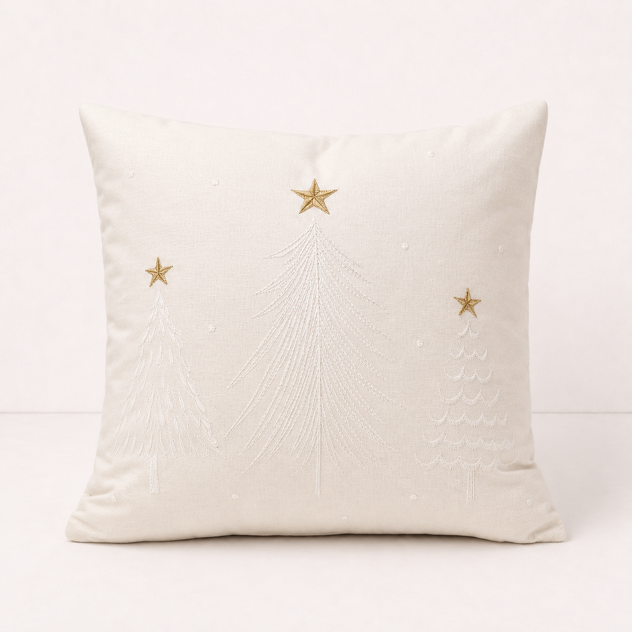 Winter Velvet Throw Pillow Cover - Beige