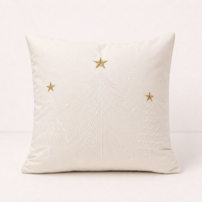 Winter Velvet Throw Pillow Cover - Beige