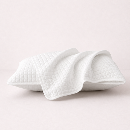Quilted Pillow Cover Protector - White