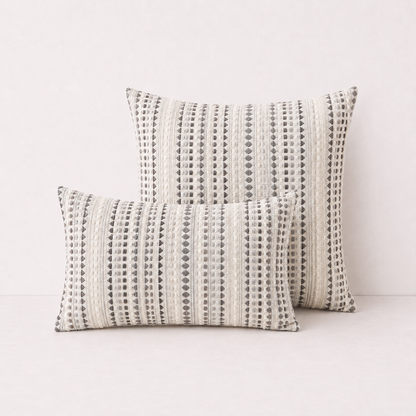 Colourful Striped Pillow Cover - Black