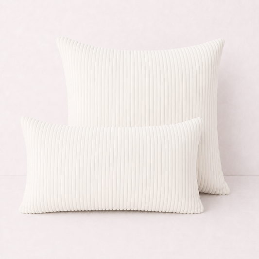 Corduroy Pillow Cover - White