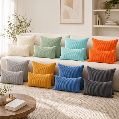 Corduroy Pillow Cover - Orange