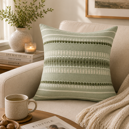 Textured Stripe Decorative Throw Pillow Cover