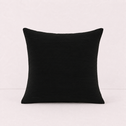 Textured Corduroy Throw Pillow Cover - Black