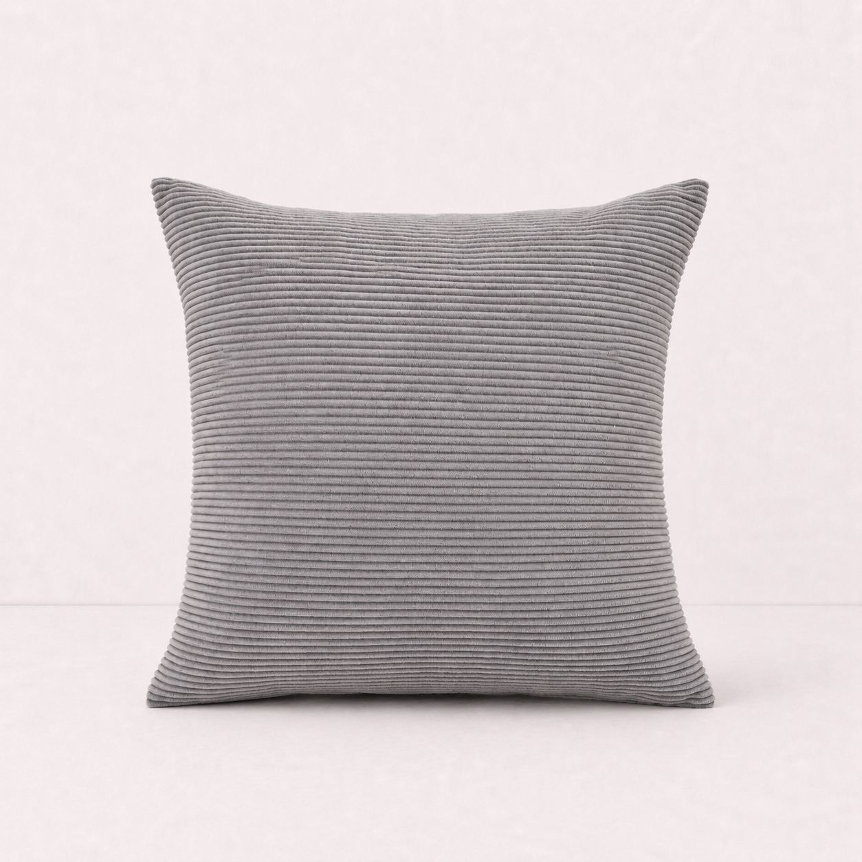 Textured Corduroy Throw Pillow Cover - Grey