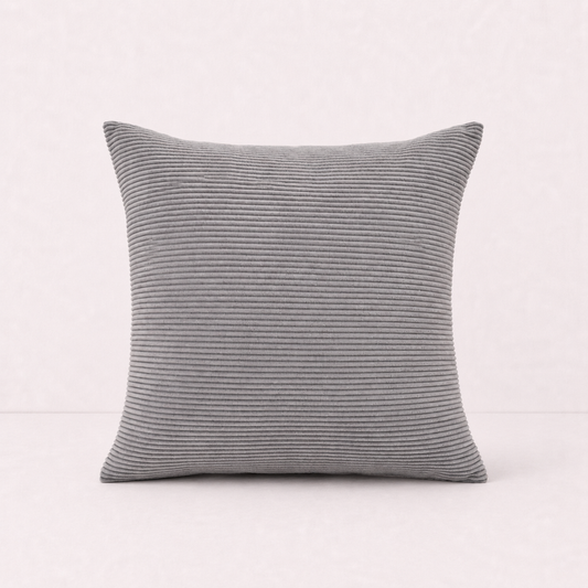 Textured Corduroy Throw Pillow Cover - Grey