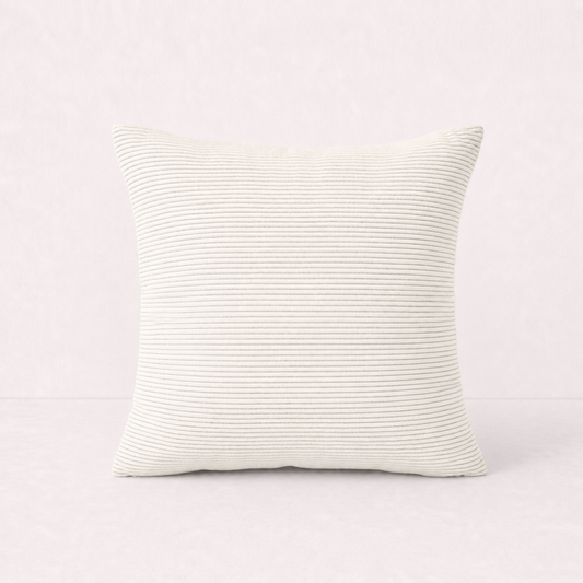 Textured Corduroy Throw Pillow Cover - White