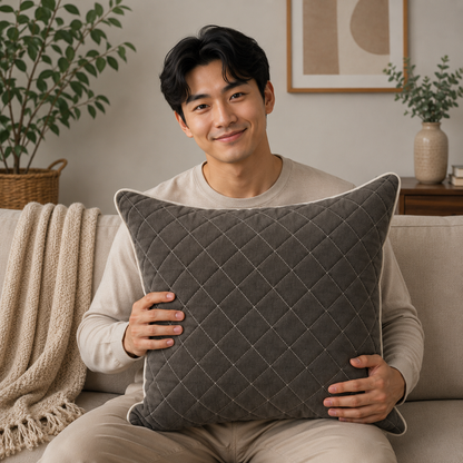 Luxury Quilted Throw Pillow Cover Set